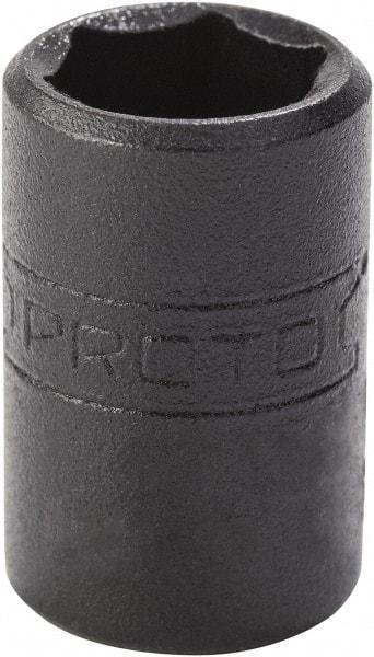 Proto - 7/16", 1/4" Drive, Standard Hand Socket - 6 Points, 7/8" OAL, Alloy Steel, Black Finish - Benchmark Tooling
