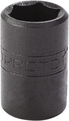 Proto - 7/16", 1/4" Drive, Standard Hand Socket - 6 Points, 7/8" OAL, Alloy Steel, Black Finish - Benchmark Tooling