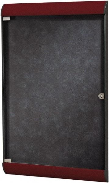 Ghent - 42.13" Wide x 27-3/4" High Enclosed Cork Bulletin Board - Vinyl, Stone (Color) - Benchmark Tooling