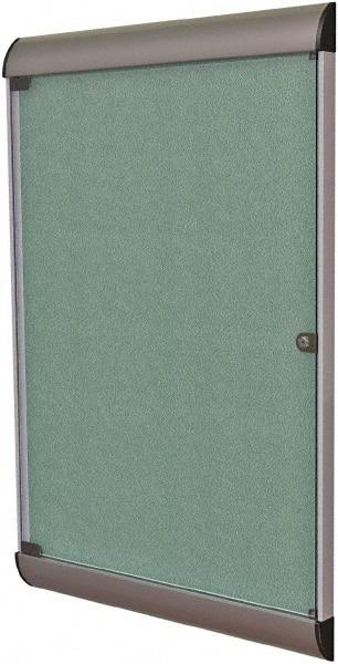 Ghent - 42.13" Wide x 27-3/4" High Enclosed Cork Bulletin Board - Vinyl, Black - Benchmark Tooling