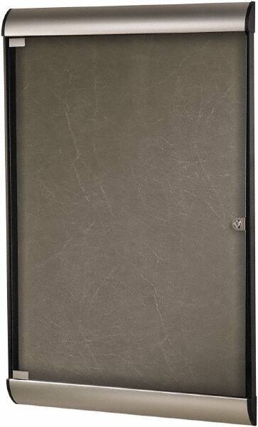 Ghent - 59.13" Wide x 36" High Enclosed Cork Bulletin Board - Natural Cork, Aluminum Frame - Benchmark Tooling