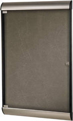 Ghent - 59.13" Wide x 36" High Enclosed Cork Bulletin Board - Natural Cork, Aluminum Frame - Benchmark Tooling