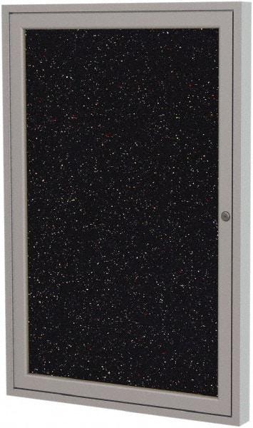 Ghent - 36" Wide x 30" High Enclosed Cork Bulletin Board - Rubber, Confetti (Color) - Benchmark Tooling