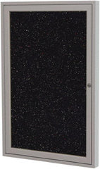 Ghent - 36" Wide x 24" High Enclosed Cork Bulletin Board - Rubber, Confetti (Color) - Benchmark Tooling