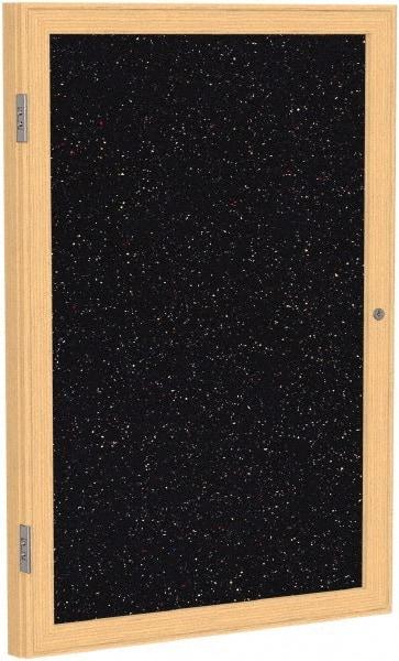 Ghent - 36" Wide x 24" High Enclosed Cork Bulletin Board - Rubber, Confetti (Color) - Benchmark Tooling