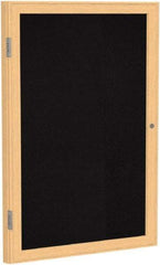 Ghent - 24" Wide x 36" High Enclosed Cork Bulletin Board - Rubber, Black - Benchmark Tooling