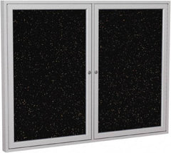 Ghent - 48" Wide x 36" High Enclosed Cork Bulletin Board - Rubber, Tan Speckled - Benchmark Tooling