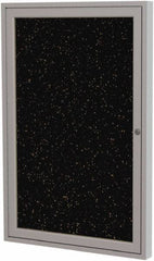 Ghent - 36" Wide x 30" High Enclosed Cork Bulletin Board - Rubber, Tan Speckled - Benchmark Tooling