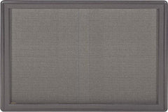 Ghent - 47" Wide x 34" High Enclosed Cork Bulletin Board - Fabric Covered, Black - Benchmark Tooling