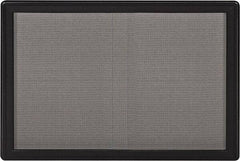 Ghent - 47" Wide x 34" High Enclosed Cork Bulletin Board - Fabric Covered, Black - Benchmark Tooling