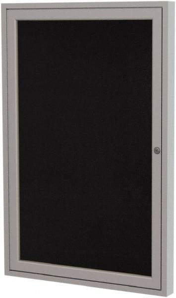Ghent - 36" Wide x 30" High Enclosed Cork Bulletin Board - Rubber, Black - Benchmark Tooling