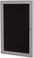 Ghent - 36" Wide x 24" High Enclosed Cork Bulletin Board - Rubber, Black - Benchmark Tooling