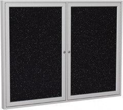 Ghent - 48" Wide x 36" High Enclosed Cork Bulletin Board - Rubber, Confetti (Color) - Benchmark Tooling