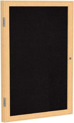 Ghent - 36" Wide x 30" High Enclosed Cork Bulletin Board - Rubber, Black - Benchmark Tooling