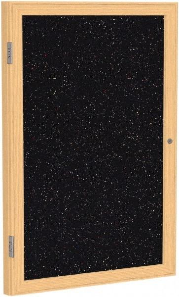 Ghent - 36" Wide x 30" High Enclosed Cork Bulletin Board - Rubber, Confetti (Color) - Benchmark Tooling