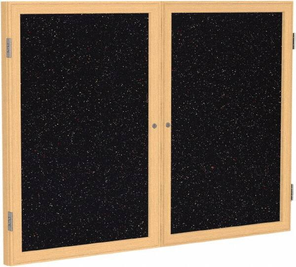 Ghent - 48" Wide x 36" High Enclosed Cork Bulletin Board - Rubber, Confetti (Color) - Benchmark Tooling