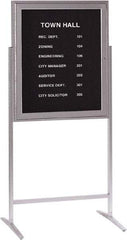 Ghent - 1 Door, 30 Inch Wide x 36 Inch High, Acrylic Enclosed Letter Board - Silver Satin - Benchmark Tooling