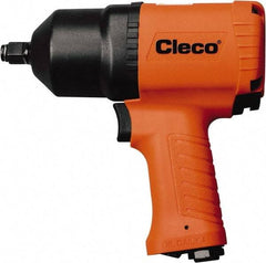 Cleco - 3/8" Drive, 10,000 RPM, 450 Ft/Lb Torque Impact Wrench - Pistol Grip Handle, 1,600 IPM, 40.5 CFM, 90 psi, 1/4" NPT Inlet - Benchmark Tooling