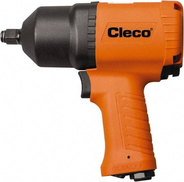 Cleco - 3/8" Drive, 8,000 RPM, 420 Ft/Lb Torque Impact Wrench - Pistol Grip Handle, 1,600 IPM, 40.5 CFM, 90 psi, 1/4" NPT Inlet - Benchmark Tooling