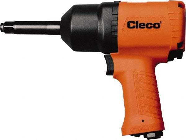 Cleco - 1/2" Drive, 8,000 RPM, 800 Ft/Lb Torque Impact Wrench - Pistol Grip Handle, 1,250 IPM, 40.5 CFM, 90 psi, 1/4" NPT Inlet - Benchmark Tooling