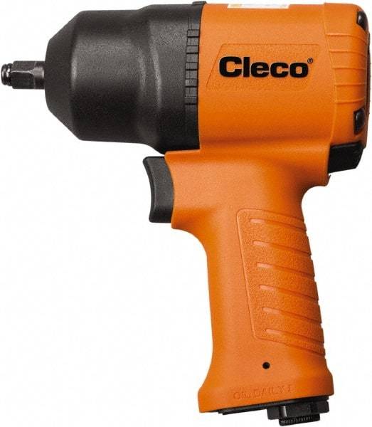 Cleco - 1/2" Drive, 9,000 RPM, 850 Ft/Lb Torque Impact Wrench - Pistol Grip Handle, 1,200 IPM, 37.5 CFM, 90 psi, 1/4" NPT Inlet - Benchmark Tooling