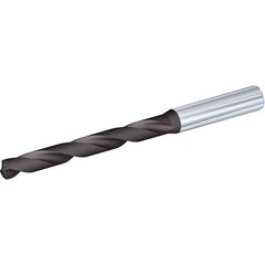 #55 Dia. × 0.158″ Shank × 0.47″ Flute Length × 2.28″ OAL, 140°, TiAlN, Coolant Thru, Round Solid Carbide Drill