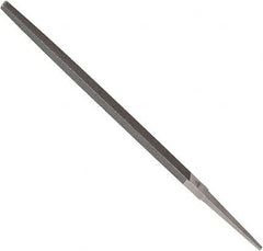Anglo American - 10" Long, Second Cut, Square American-Pattern File - Double Cut, 0.37" Overall Thickness, Tang - Benchmark Tooling