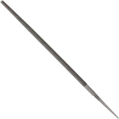 Anglo American - 14" Long, Bastard Cut, Round American-Pattern File - Double Cut, 0.57" Overall Thickness, Tang - Benchmark Tooling