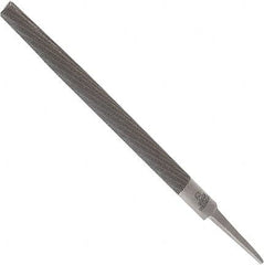 Anglo American - 14" Long, Bastard Cut, Half Round American-Pattern File - Double Cut, 0.37" Overall Thickness, Tang - Benchmark Tooling