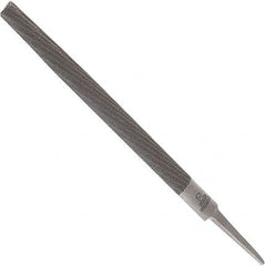 Anglo American - 14" Long, Second Cut, Half Round American-Pattern File - Double Cut, 0.37" Overall Thickness, Tang - Benchmark Tooling