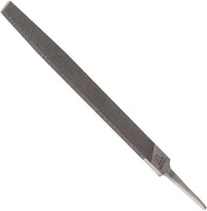 Anglo American - 14" Long, Smooth Cut, Flat American-Pattern File - Double Cut, 0.3" Overall Thickness, Tang - Benchmark Tooling