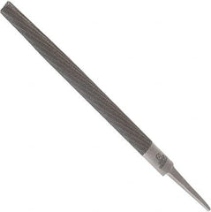 Anglo American - 12" Long, Bastard Cut, Half Round American-Pattern File - Double Cut, 0.32" Overall Thickness, Tang - Benchmark Tooling
