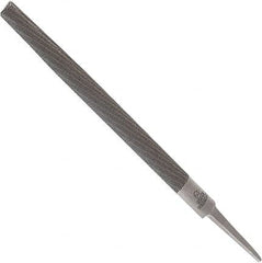 Anglo American - 12" Long, Second Cut, Half Round American-Pattern File - Double Cut, 0.32" Overall Thickness, Tang - Benchmark Tooling