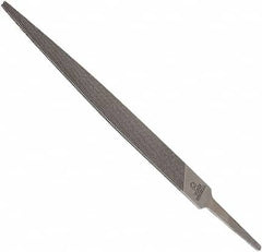 Anglo American - 10" Long, Smooth Cut, Warding American-Pattern File - Double Cut, 0.12" Overall Thickness, Tang - Benchmark Tooling