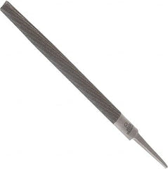 Anglo American - 8" Long, Second Cut, Half Round American-Pattern File - Double Cut, 0.22" Overall Thickness, Tang - Benchmark Tooling