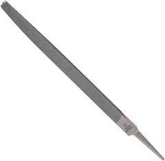 Anglo American - 6" Long, Smooth Cut, Triangle American-Pattern File - Double Cut, 0.39" Overall Thickness, Tang - Benchmark Tooling