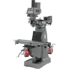 Jet - 9" Table Width x 49" Table Length, Variable Speed Pulley Control, 3 Phase Knee Milling Machine - R8 Spindle Taper, 3 hp - Benchmark Tooling