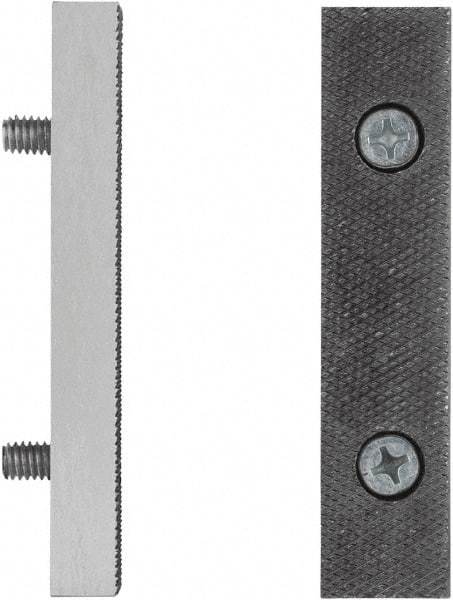 Irwin - 4" Wide x 19mm High x 9.5mm Thick, Flat/No Step Vise Jaw - Fixed Jaw, Compatible with 4" Record Bench Vises - Benchmark Tooling