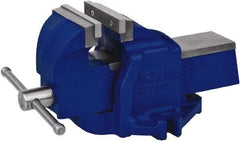 Irwin - 3" Jaw Width, 3-3/4" Opening Capacity, 1-7/8" Throat Depth, Steel Stationary Bench Vise - Bolt Down Base Attachment - Benchmark Tooling