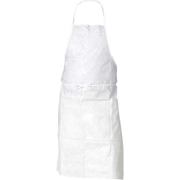 KleenGuard - 28" Wide x 36" Long Bib Apron - Spunbound, White, Resists Dry Particles - Benchmark Tooling