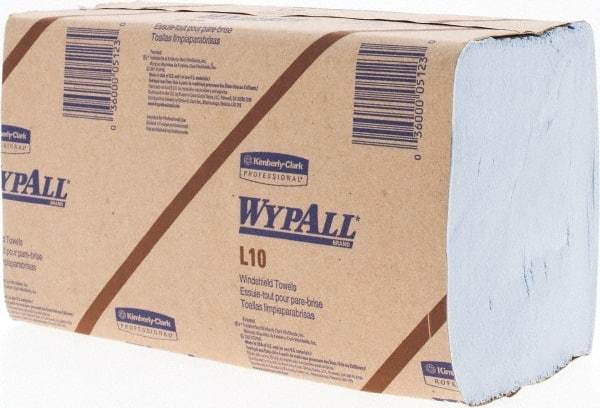 WypAll - L10 Dry Glass & Lens Wipes - 9" x 10-1/4" Sheet Size, Blue - Benchmark Tooling