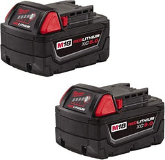 Milwaukee Tool - 18 Volt Lithium-Ion Power Tool Battery - 5 Ahr Capacity, 110 min Charge Time, Series RED LITHIUM - Benchmark Tooling