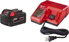 Milwaukee Tool - 18 Volt Lithium-Ion Power Tool Battery - 5 Ahr Capacity, 110 min Charge Time, Series RED LITHIUM - Benchmark Tooling