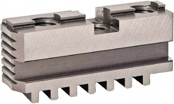 Bison - 19.68" Max Chuck Diam Compatibility, Steel Tongue & Groove Hard Lathe Master Jaws - 0 Steps - Benchmark Tooling