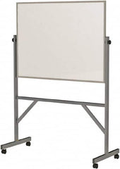 Ghent - 72" High x 53" Wide Reversible Dry Erase Board - Porcelain, 20" Deep, Includes Eraser & 4 Markers - Benchmark Tooling