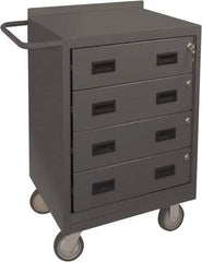 Durham - 1,200 Lb Capacity, 18" Wide x 24" Long x 39-3/4" High Mobile Cart - 4 Drawer, Steel, 2 Rigid/2 Swivel Casters - Benchmark Tooling