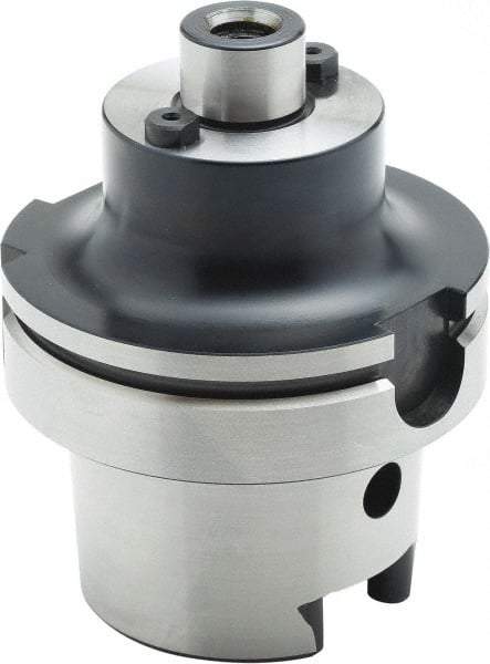 Parlec - HSK100 Taper Shank 1-1/4" Pilot Diam Shell Mill Holder - 1.87" Flange to Nose End Projection, 2-3/4" Nose Diam, 5/8-18 Lock Screw, Through-Spindle Coolant - Exact Industrial Supply