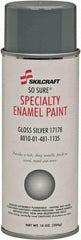 Ability One - Aluminum (Color), Gloss, Enamel Spray Paint - 12 to 15 Sq Ft per Can, 16 oz Container, Use on Masonry - Benchmark Tooling