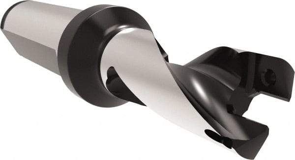 Allied Machine and Engineering - Series 16, 16 to 16.99mm Diam, 20mm Diam Straight Shank with Flange, Helical Flute Spade Drill - 21mm Max Depth, 50.8mm Body Length, 100.8mm OAL, Short Length, Through Coolant - Benchmark Tooling