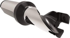 Allied Machine and Engineering - Series 16, 16 to 16.99mm Diam, 20mm Diam Straight Shank with Flange, Helical Flute Spade Drill - 21mm Max Depth, 50.8mm Body Length, 100.8mm OAL, Short Length, Through Coolant - Benchmark Tooling